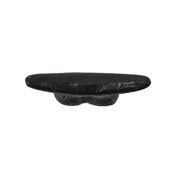 Set of 3 Matte Black Cast Iron Boat Cleat Drawer Pulls: 2.5 Inches Long - Picture 3 of 4